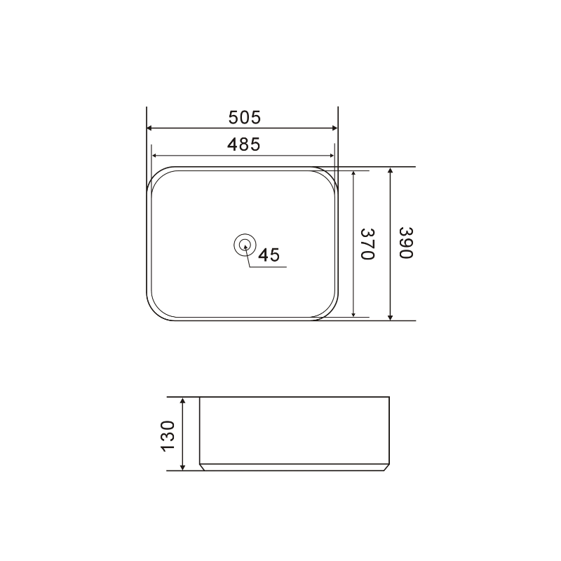 Dimensions - Vasque à poser pour meuble salle de bain suspendu NIWA TOP largeur 60 - 80 cm - Le Monde du Bain