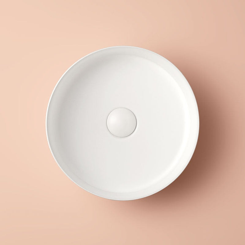 Vasque à poser ronde en céramique MARSALA blanc mat - Le Monde du Bain