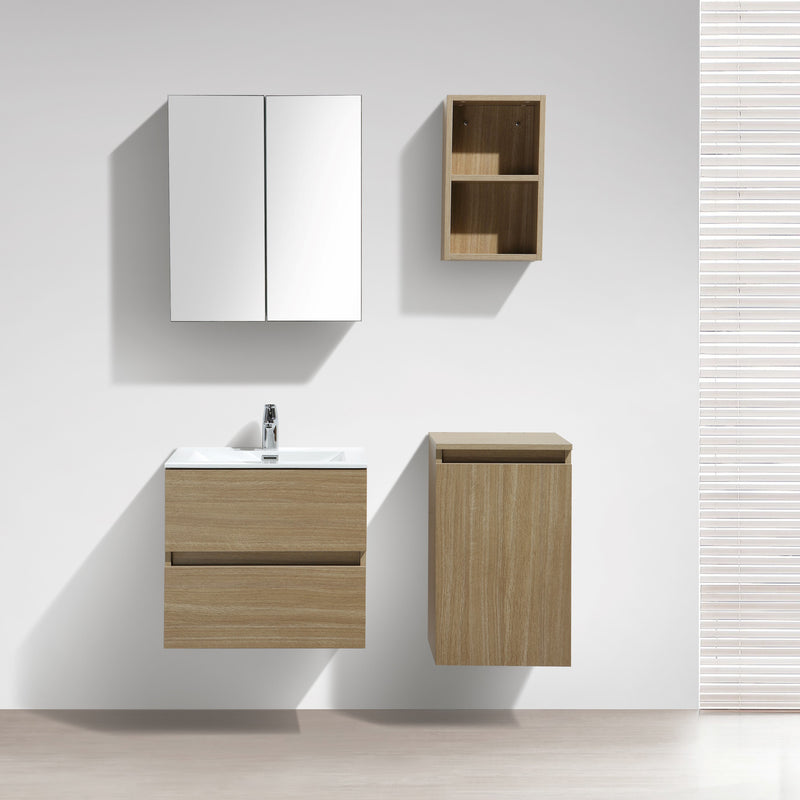 Meuble salle de bain design simple vasque SIENA largeur 60 cm, chêne clair - Le Monde du Bain