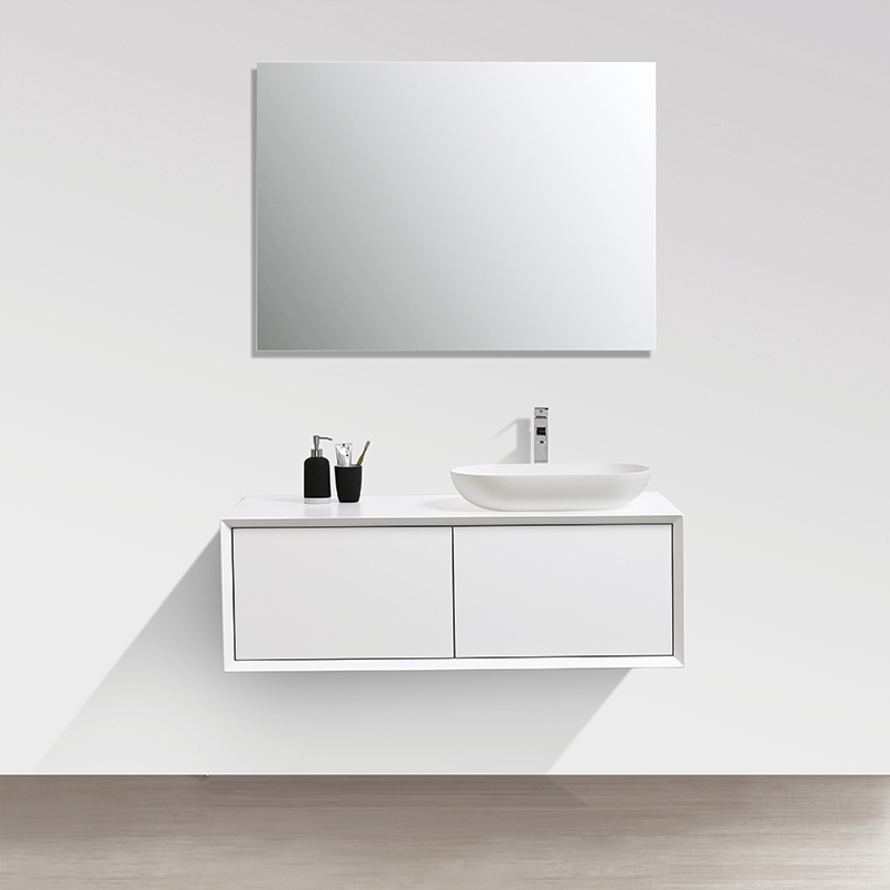Meuble salle de bain double vasque PALIO 120 cm, blanc mat - Le Monde du Bain
