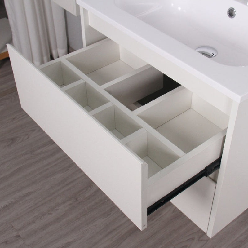 Meuble salle de bain design simple vasque FORTINA largeur 60 cm, blanc
