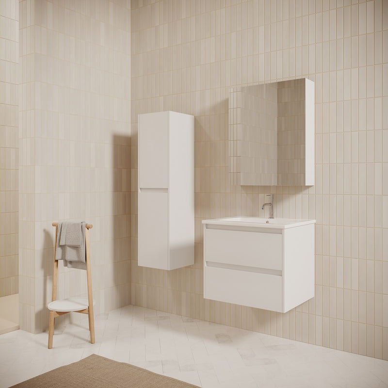 Meuble salle de bain design simple vasque FORTINA largeur 60 cm blanc