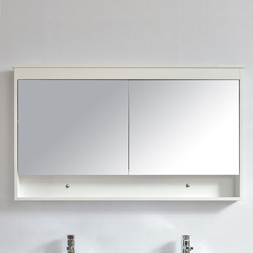 Armoire de toilette bloc-miroir 120 cm TYPO finition mélaminé blanc