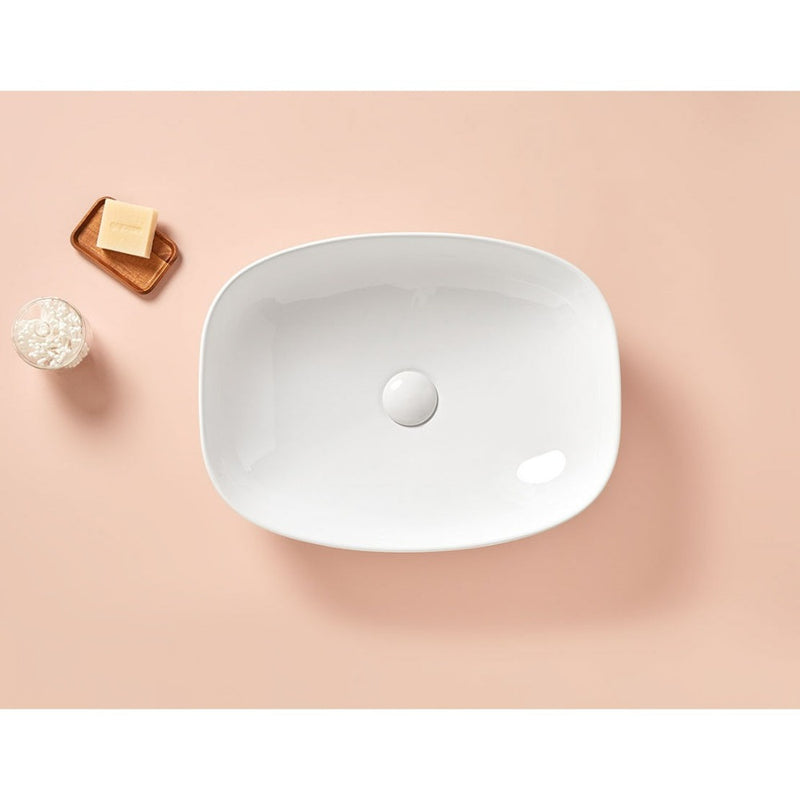 Vasque à poser rectangulaire en céramique BALTA blanc brillant - Le Monde du Bain