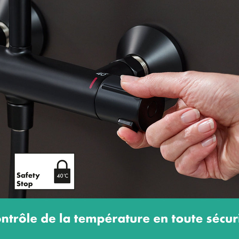 hansgrohe Vernis Blend Colonne de douche 200 1jet avec mitigeur thermostatique Noir mat