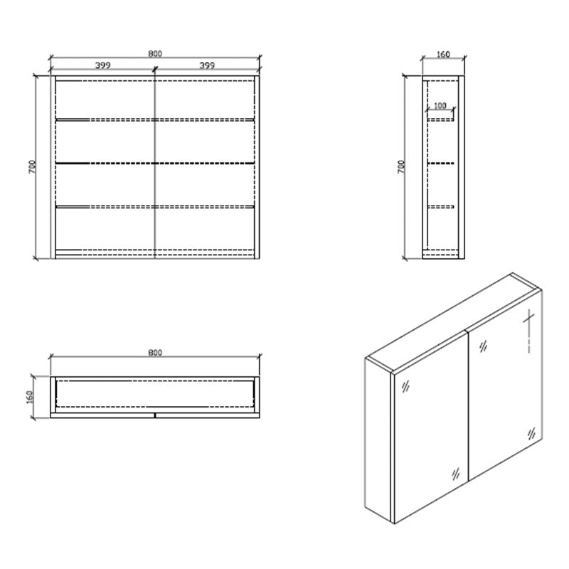 Armoire de toilette bloc-miroir SIENA largeur 80 cm, chêne clair - Le Monde du Bain