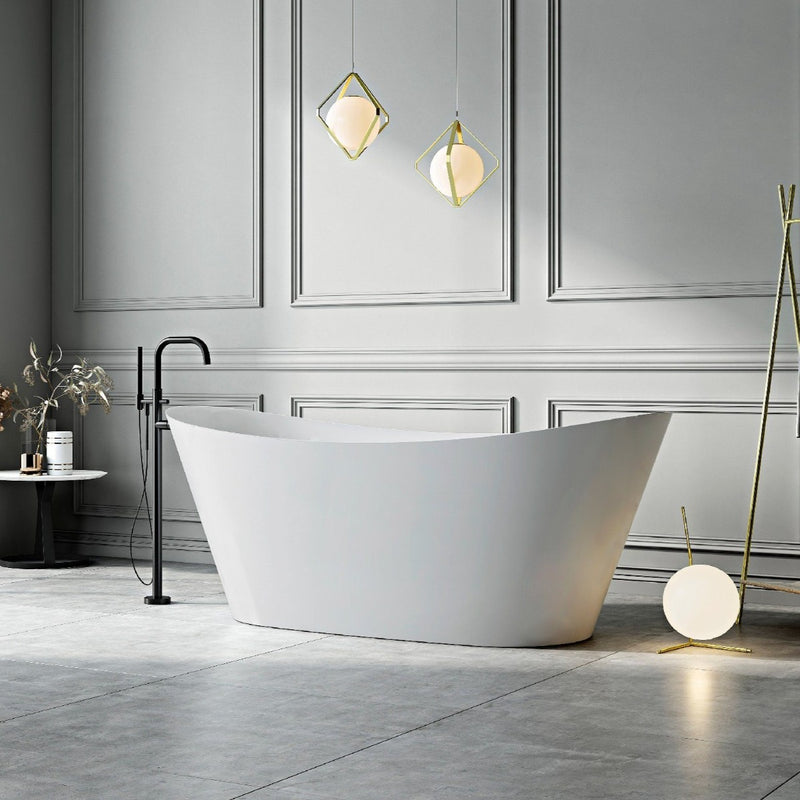 Baignoire îlot design ovale PALMA blanche mate - Le Monde du Bain