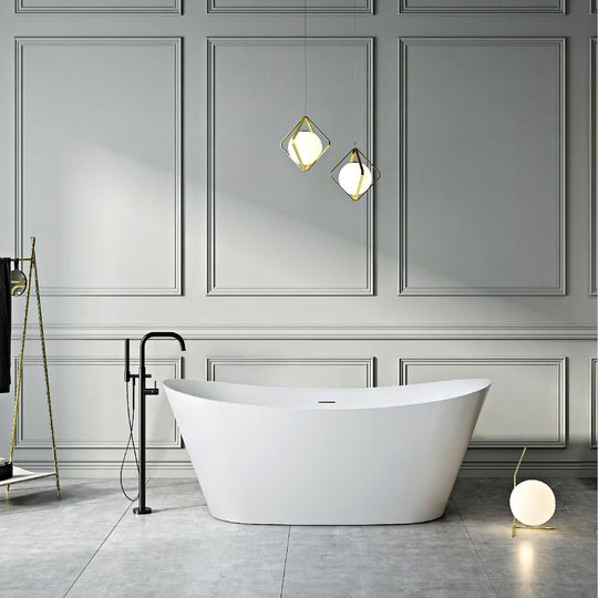 Baignoire îlot design ovale PALMA - blanc mat - Le Monde du Bain