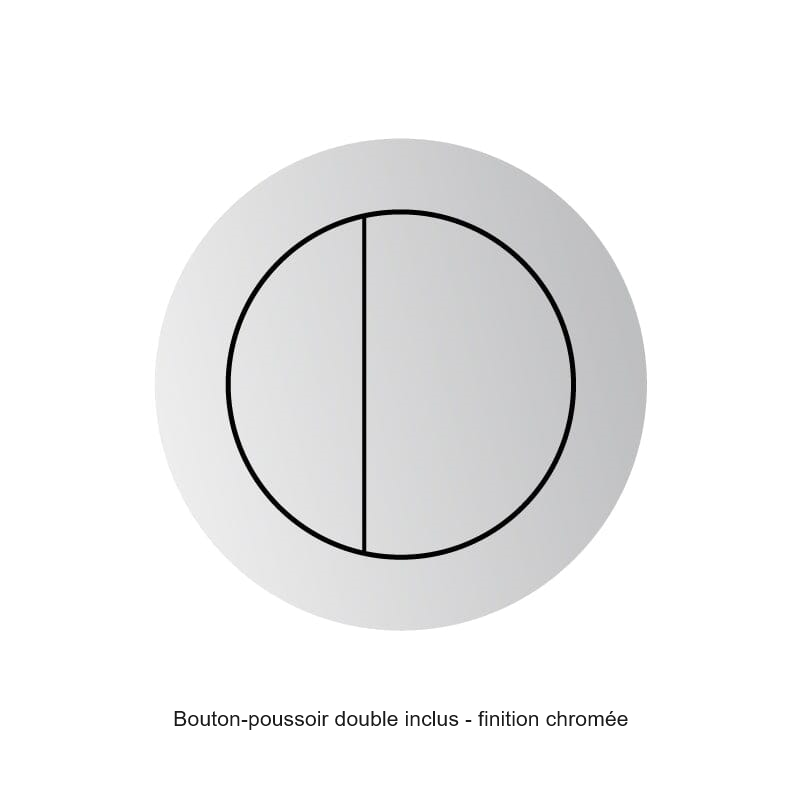 Bouton poussoir double finition chromée - de toilette WC à poser CRETA - Le Monde du Bain