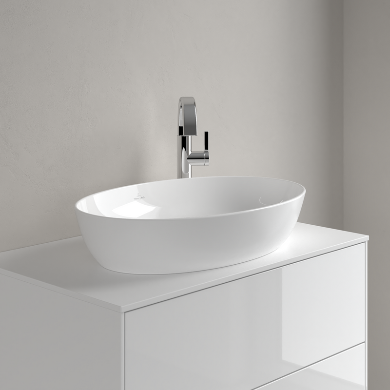 Villeroy & Boch Artis Vasque à poser, 610 x 410 x 130 mm, Stone White CeramicPlus, sans trop-plein