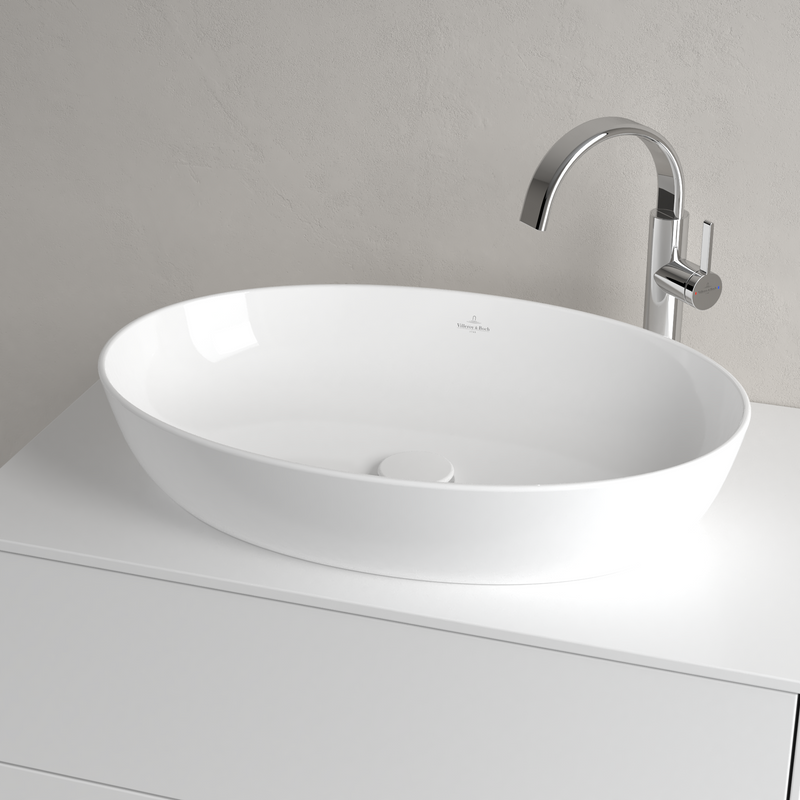 Villeroy & Boch Artis Vasque à poser, 610 x 410 x 130 mm, Stone White CeramicPlus, sans trop-plein
