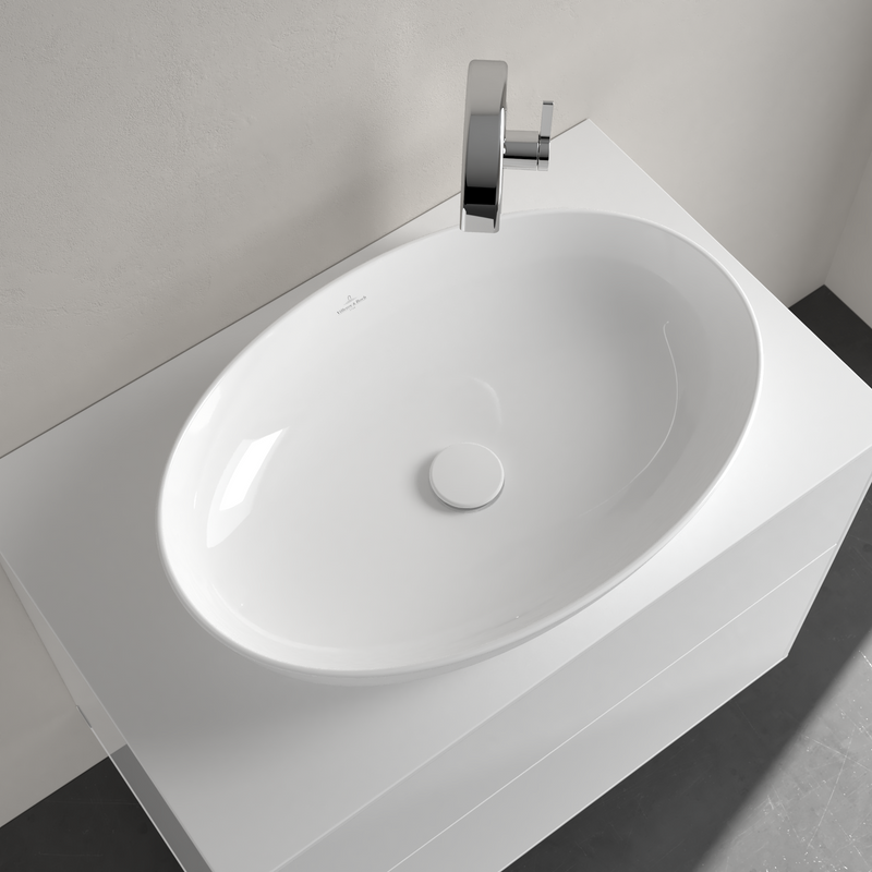 Villeroy & Boch Artis Vasque à poser, 610 x 410 x 130 mm, Stone White CeramicPlus, sans trop-plein
