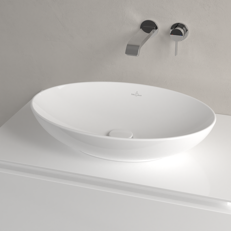 Villeroy & Boch Loop & Friends Vasque à poser, 560 x 380 x 120 mm, Blanc CeramicPlus, sans trop-plein