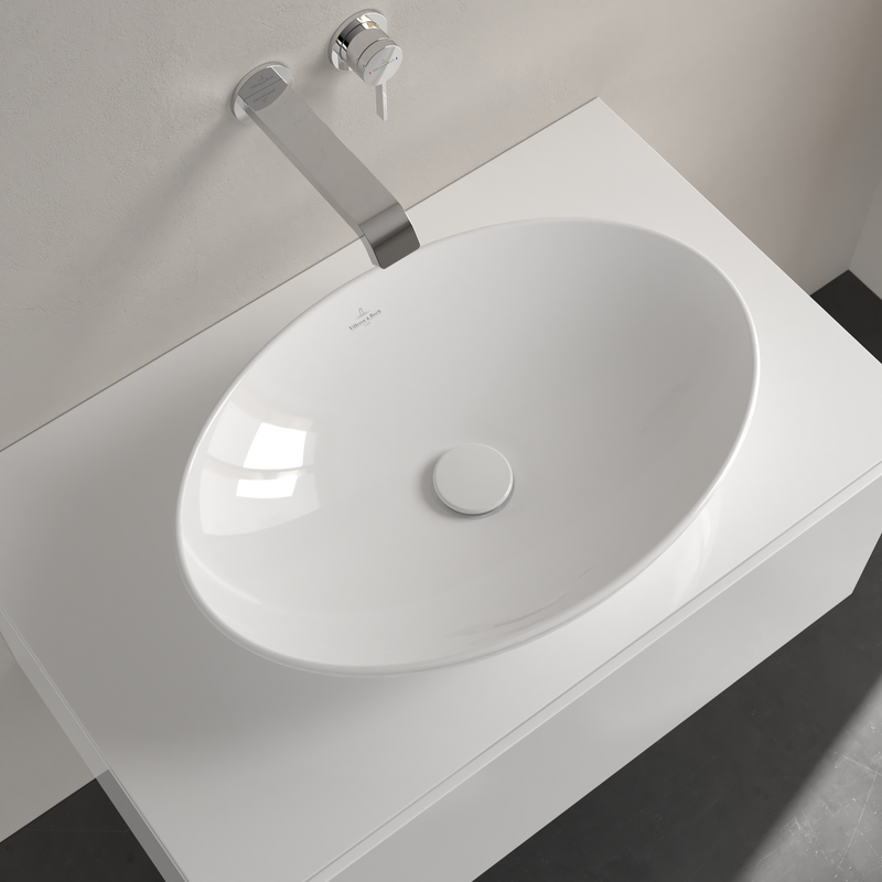 Villeroy & Boch Loop & Friends Vasque à poser, 560 x 380 x 120 mm, Blanc CeramicPlus, sans trop-plein
