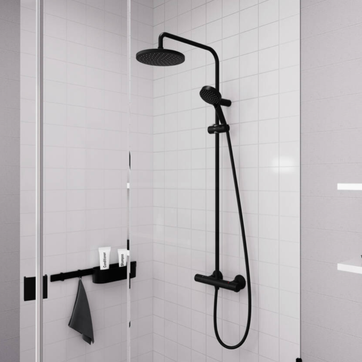 Colonne de douche hansgrohe Vernis Blend 200 1 jet EcoSmart 9 l/min avec mitigeur thermostatique de douche