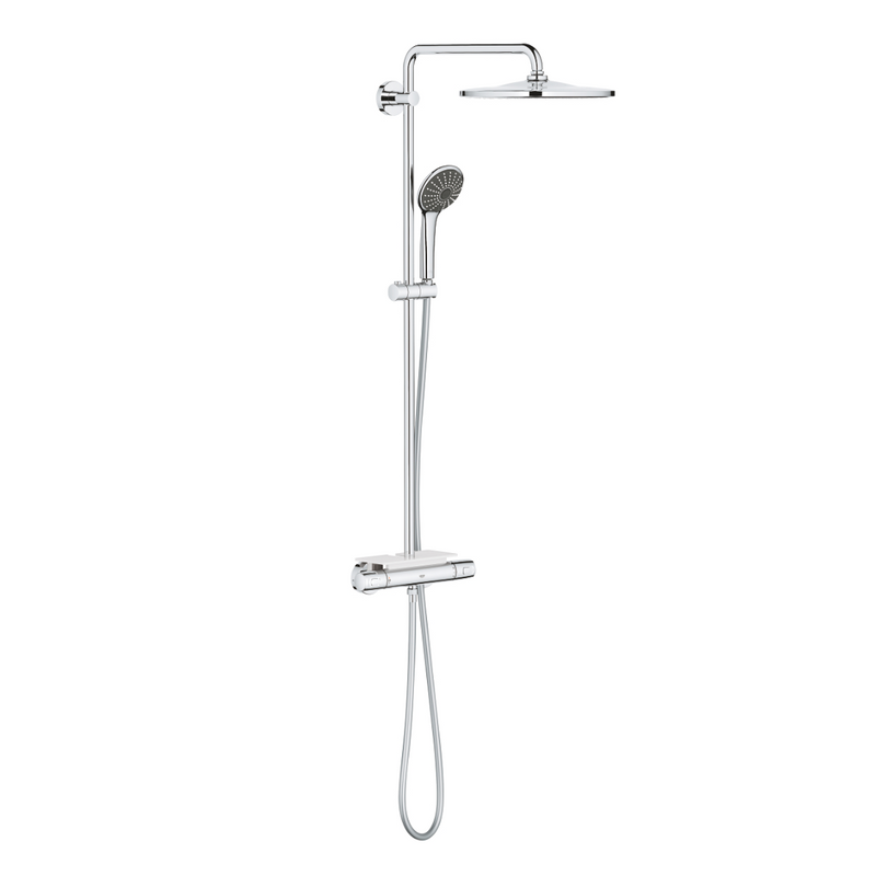Vue de profil de la colonne de douche GROHE Vitalio Joy System 310 avec mitigeur thermostatique
