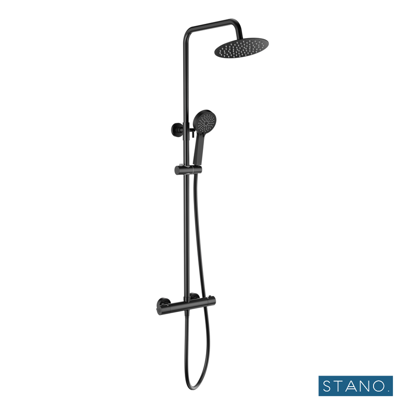 Colonne de douche thermostatique noir mat - Le Monde du Bain