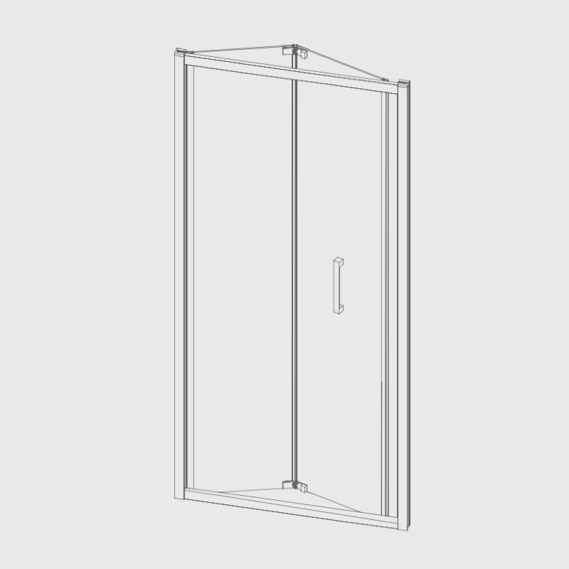 Porte de douche pliante S300 - 90 cm avec paroi latérale 67 à 69 cm