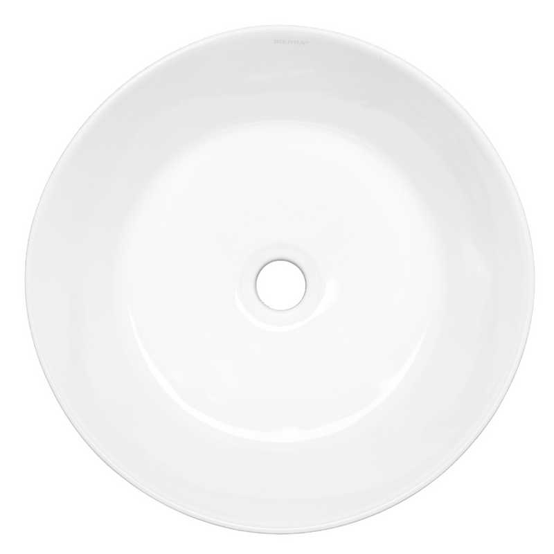 Vue de dessus Vasque à poser ronde en céramique ARIA - Le Monde du Bain