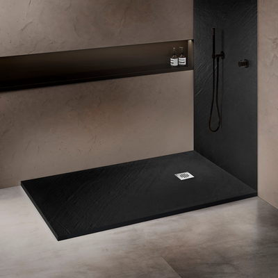 Receveur de douche extra plat PIERRE NATURELLE Graphite - Le Monde du Bain