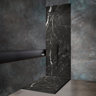 Receveur de douche extra plat finition marbre noir - Le Monde du Bain