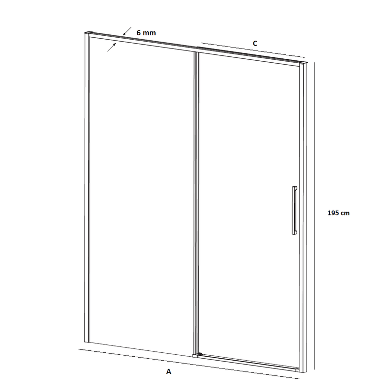 Paroi de douche fixe avec Porte coulissante + Paroi latérale URBAN bronze - Le Monde du Bain