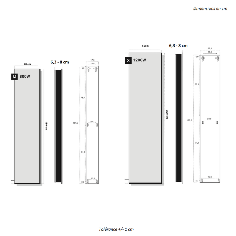 Radiateur sèche-serviettes électrique, PIERRE NATURELLE Lauzes, 800 W ou 1200 W