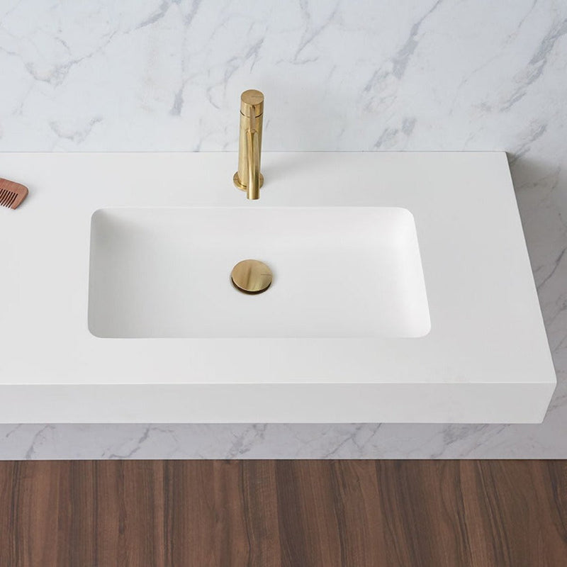 Double vasque suspendue en sanydur CARDIFF MURO - Le Monde du Bain