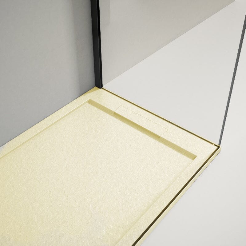 Receveur de douche extra plat LUX en résine surface ardoisée beige - Le Monde du Bain
