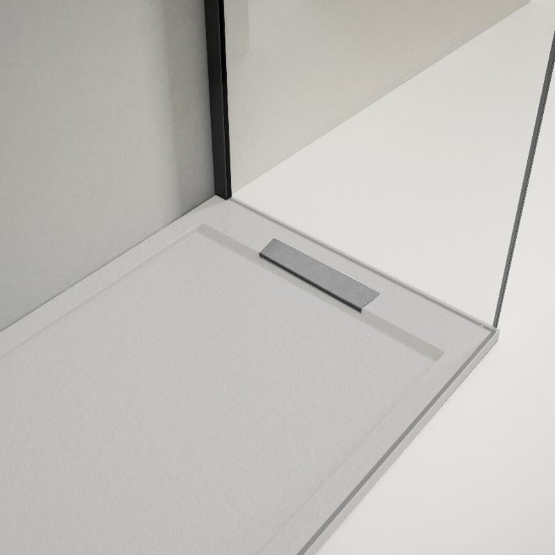 Receveur de douche extra plat LUX en résine surface ardoisée gris - Le Monde du Bain