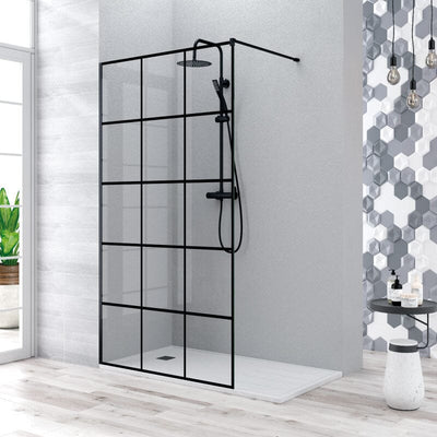 Paroi de douche fixe MANACOR INDUSTRIAL noir mat - Le Monde du Bain