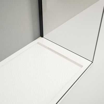 Receveur de douche extra plat LUX en résine surface ardoisée blanc - Le Monde du Bain