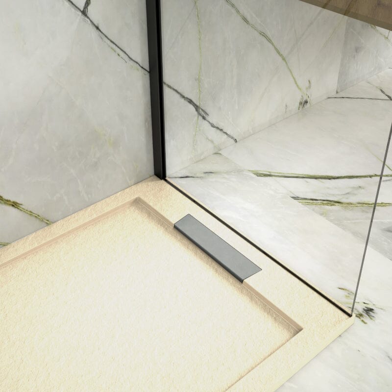 Receveur de douche extra plat LUX en résine surface ardoisée beige - Le Monde du Bain