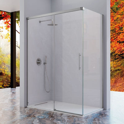 Paroi de douche fixe avec Porte coulissante + Paroi latérale URBAN - Le Monde du Bain