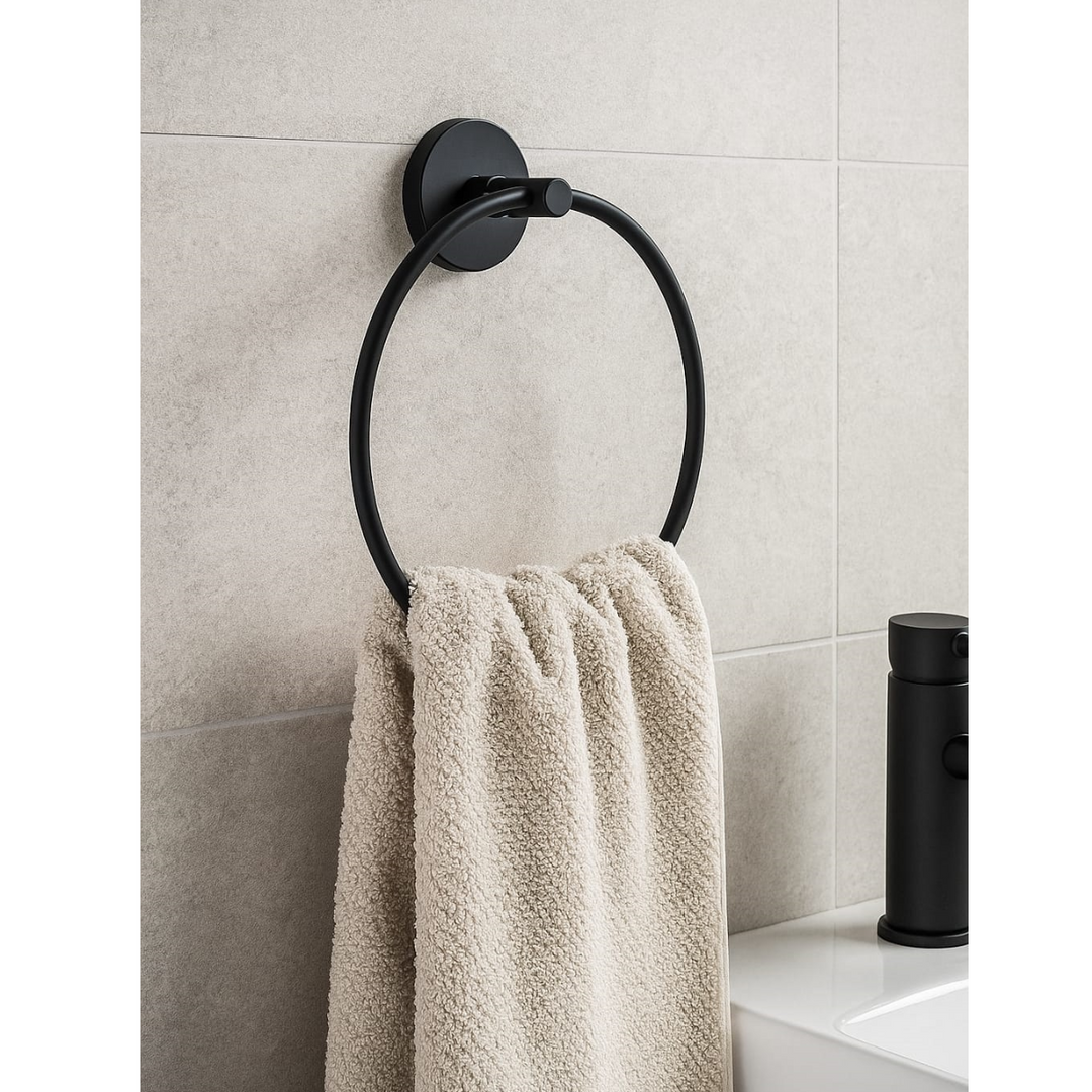 Anneau Porte-serviettes Design House - Noir Mat Et Or - Salle De Bain Moderne