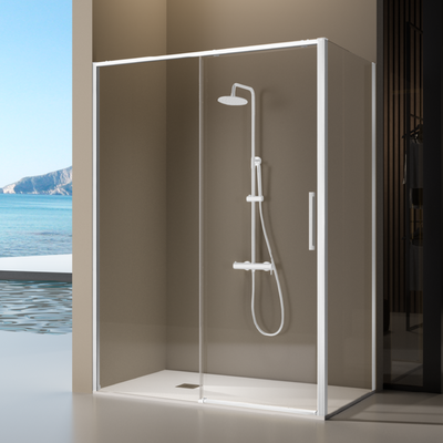 Panneau de douche latéral fixe pour paroi de douche DELTA Blanc mat