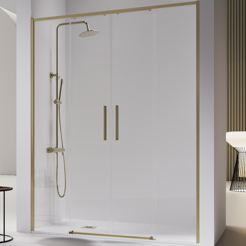 Paroi de douche 2 verres fixes + 2 portes coulissantes DELTA - Le Monde du Bain