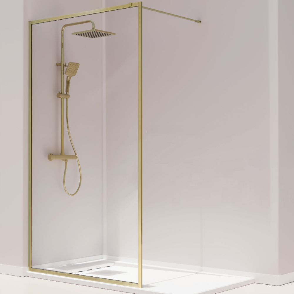 Paroi de douche fixe FRESH PERIMETRAL, finition OR BROSSÉ