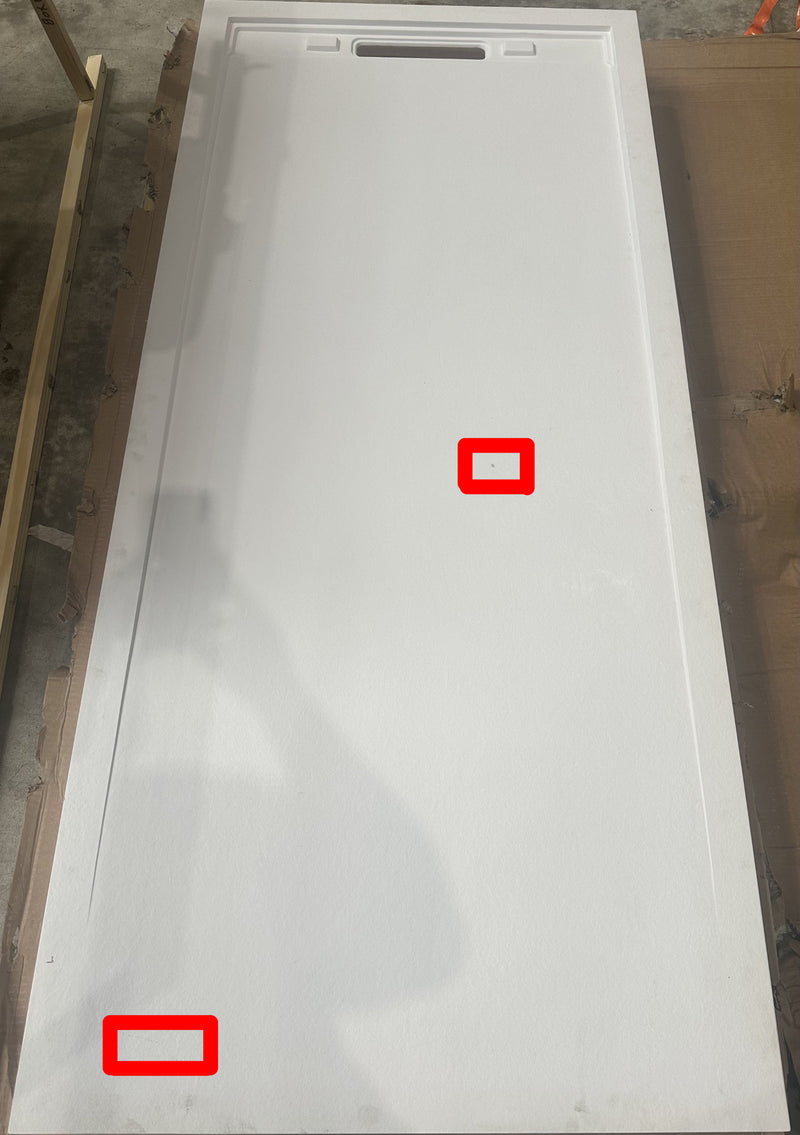 SECONDE VIE - Receveur de douche extra plat 80 x 180 cm RIBERA en résine surface ardoisée blanc