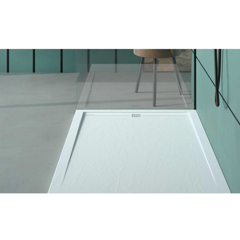 Receveur de douche extra plat ARCO en résine surface ardoisée gris cendre