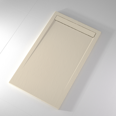 Receveur de douche extra plat CLEVER en résine surface ardoisée beige - Le Monde du Bain