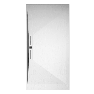 Receveur de douche extra plat EDIS en résine surface ardoisée blanc - grille inox - Le Monde du Bain