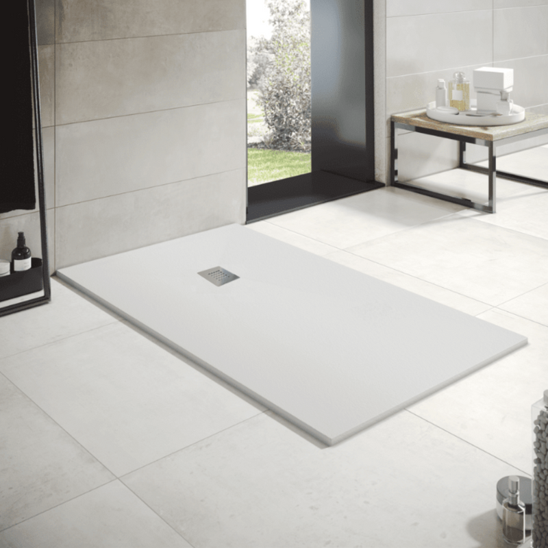 Receveur de douche extra plat en résine minérale OPTIMA surface ardois ...