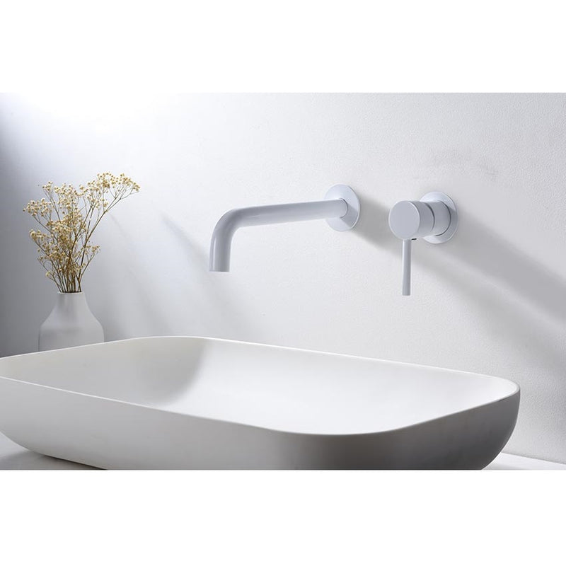 Robinet mitigeur mural encastré ETNA blanc mat - Le Monde du Bain