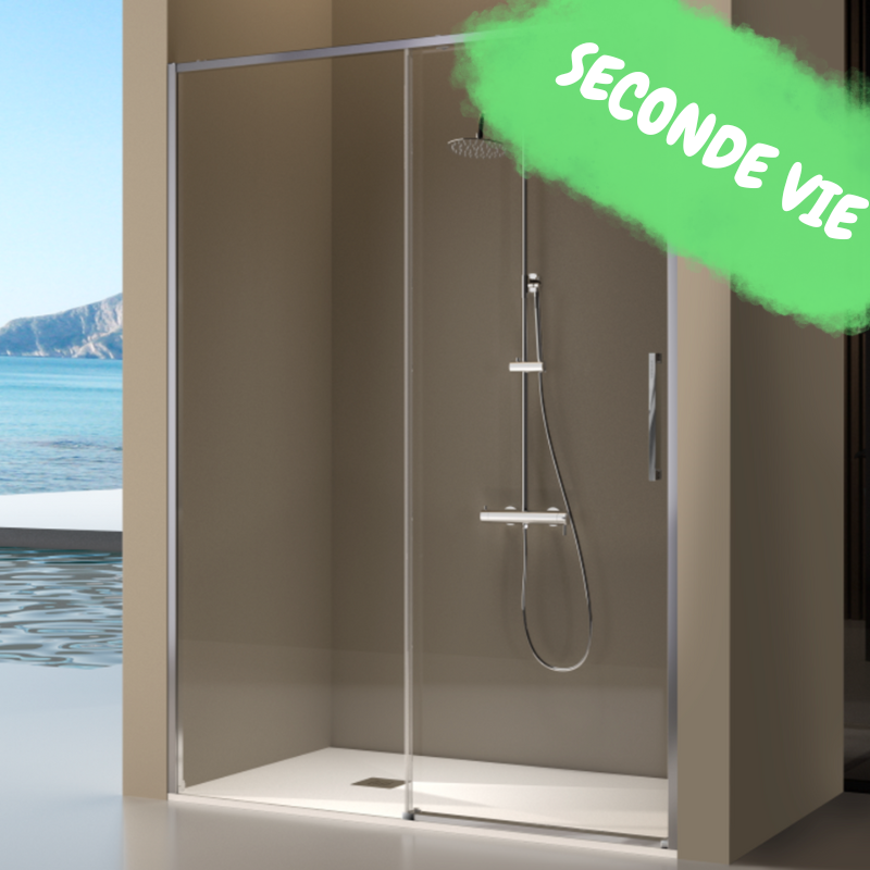 Seconde vie - Paroi de douche fixe + porte coulissante DELTA 180 cm