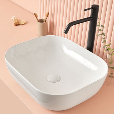 Lavabo de luxe avec trop-plein vasque à poser de toilette lave-mains de  salle de bain salle cosmétique maison 36 x 13 cm céramique blanc mat  02_0002773