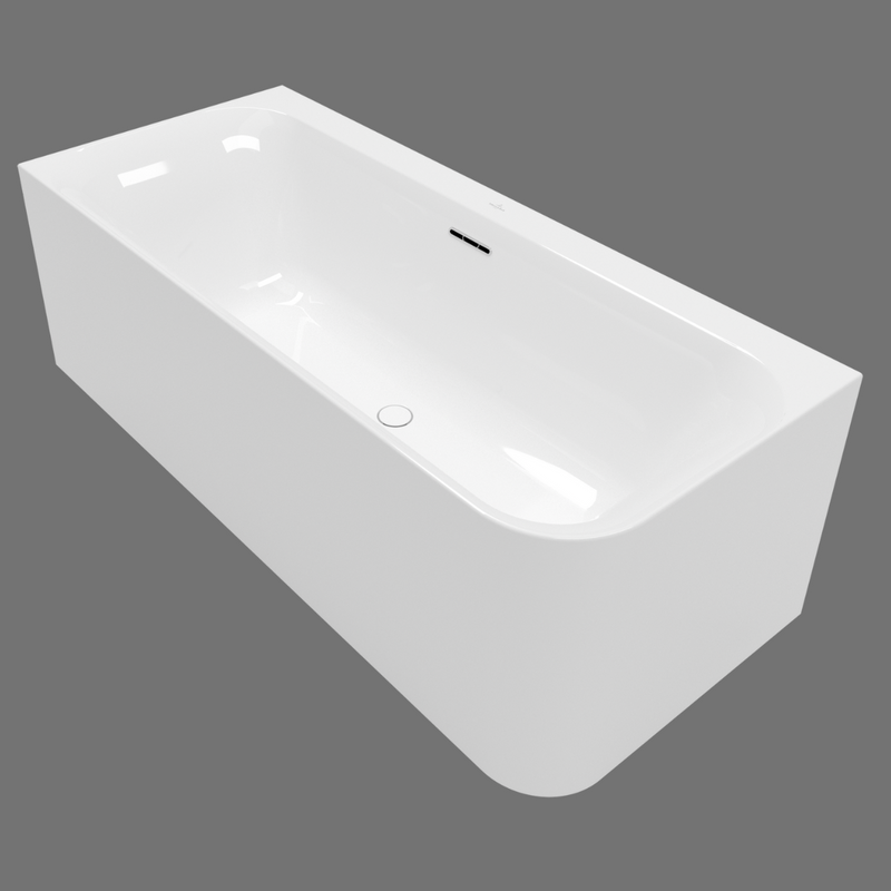 Villeroy & Boch Loop & Friends Baignoire murale pour installation en angle à gauche SQUARE, 1800 x 800 mm, Blanc