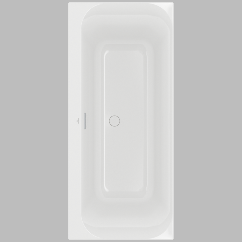 Vue de dessus Villeroy & Boch Loop & Friends Baignoire rectangulaire SQUARE, 1800 x 800 mm, Blanc