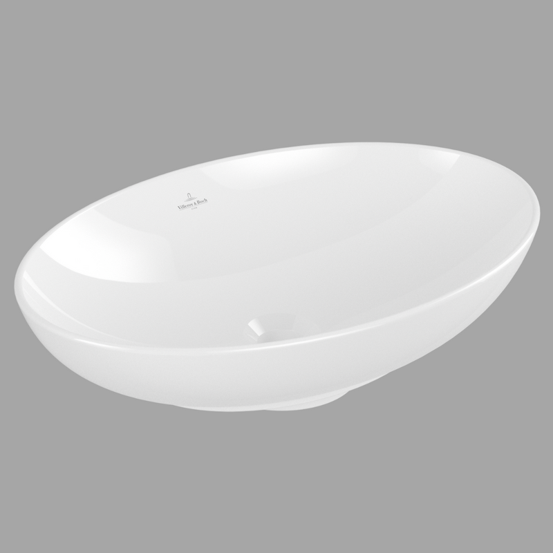 Villeroy & Boch Loop & Friends Vasque à poser, 560 x 380 x 120 mm, Blanc CeramicPlus, sans trop-plein