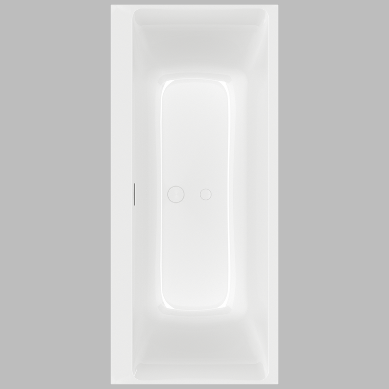 Vue de dessus Villeroy & Boch Subway 3.0 Baignoire rectangulaire, 1800 x 800 mm, Blanc, SilentFlow